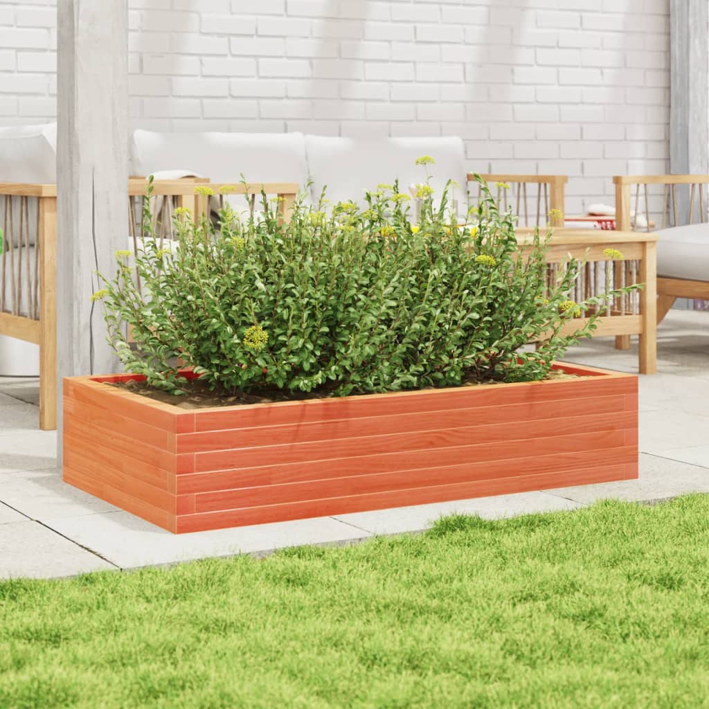 Vidaxl plantenbak 110x60x23 cm massief groenenhout wasbruin