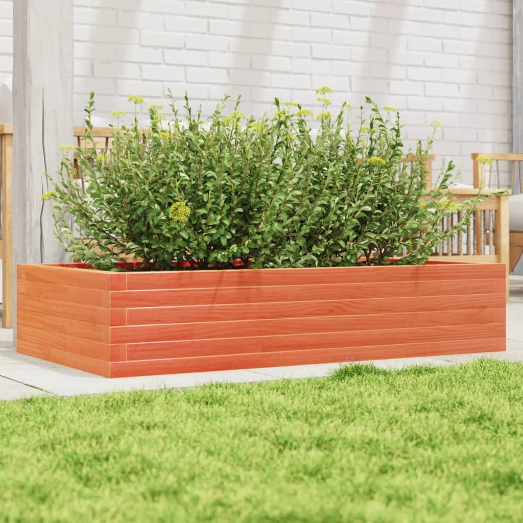 Vidaxl plantenbak 110x60x23 cm massief groenenhout wasbruin