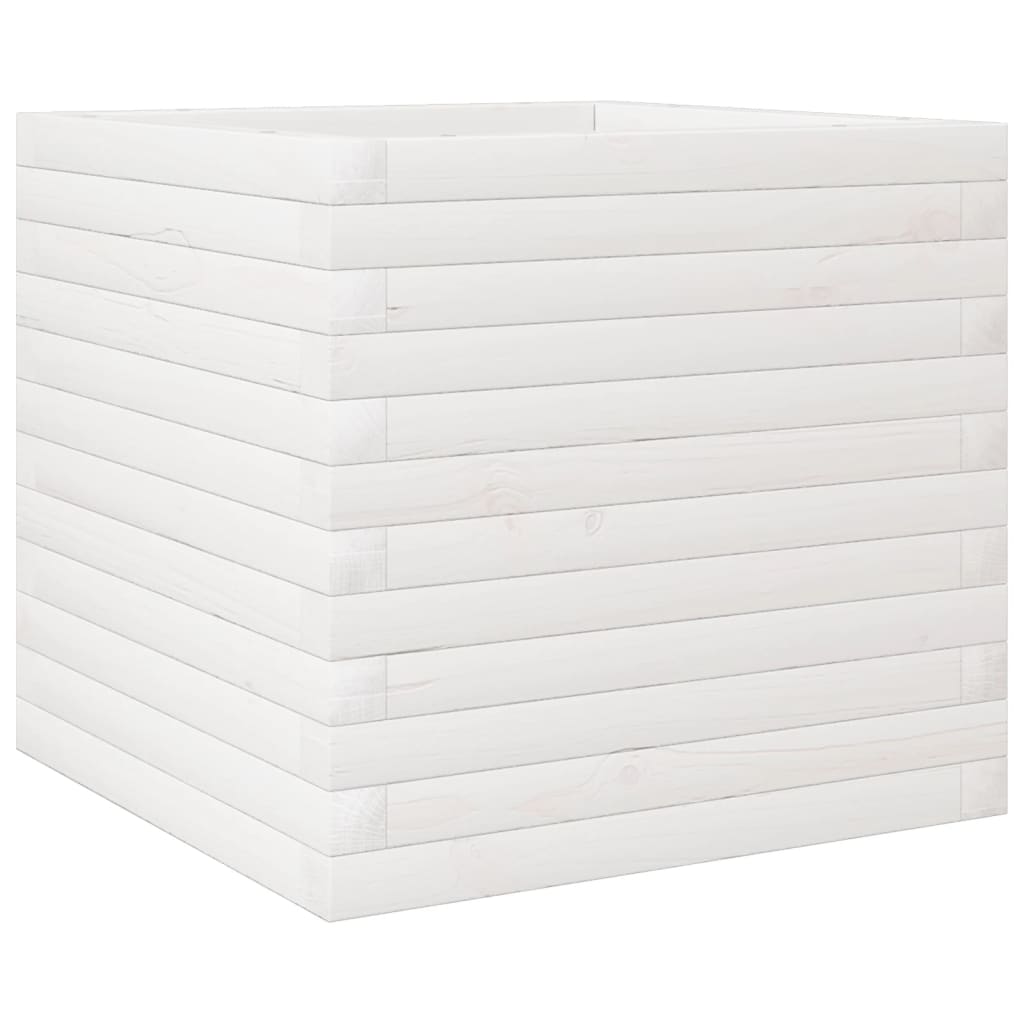 Vidaxl plantenbak 50x50x45,5 cm massief groenhout wit