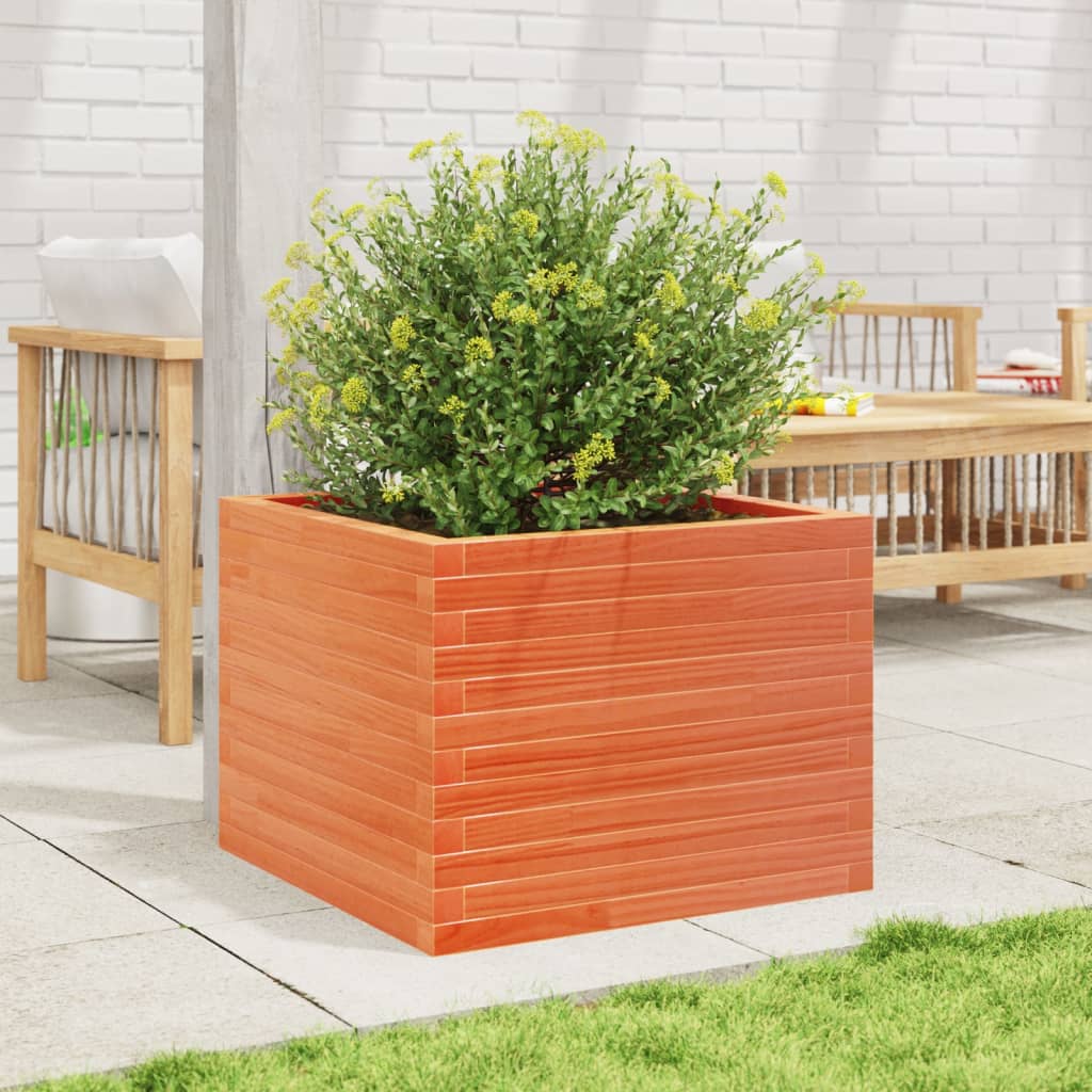 Vidaxl plantenbak 60x60x45,5 cm massief groenenhout wasbruin