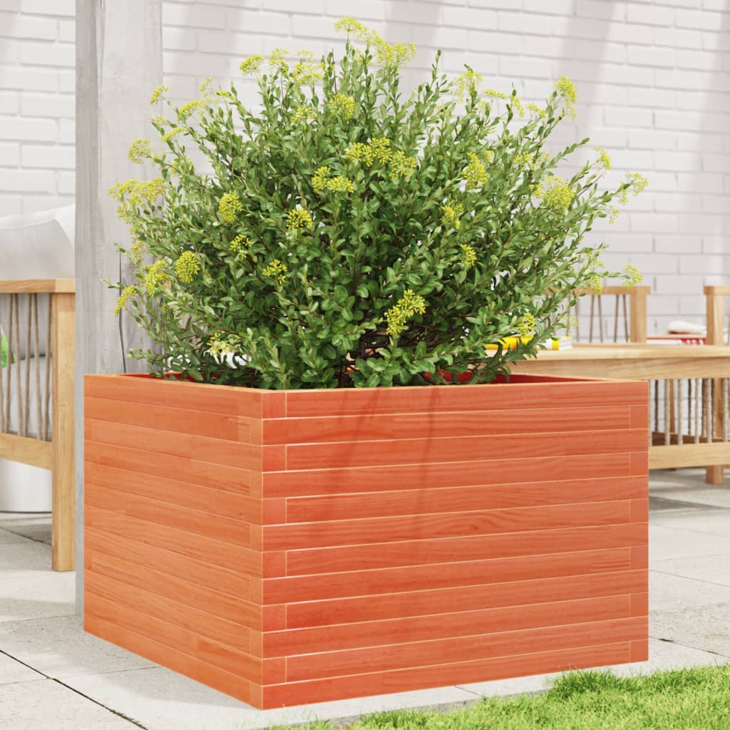 Vidaxl plantenbak 70x70x45,5 cm massief groenenhout wasbruin