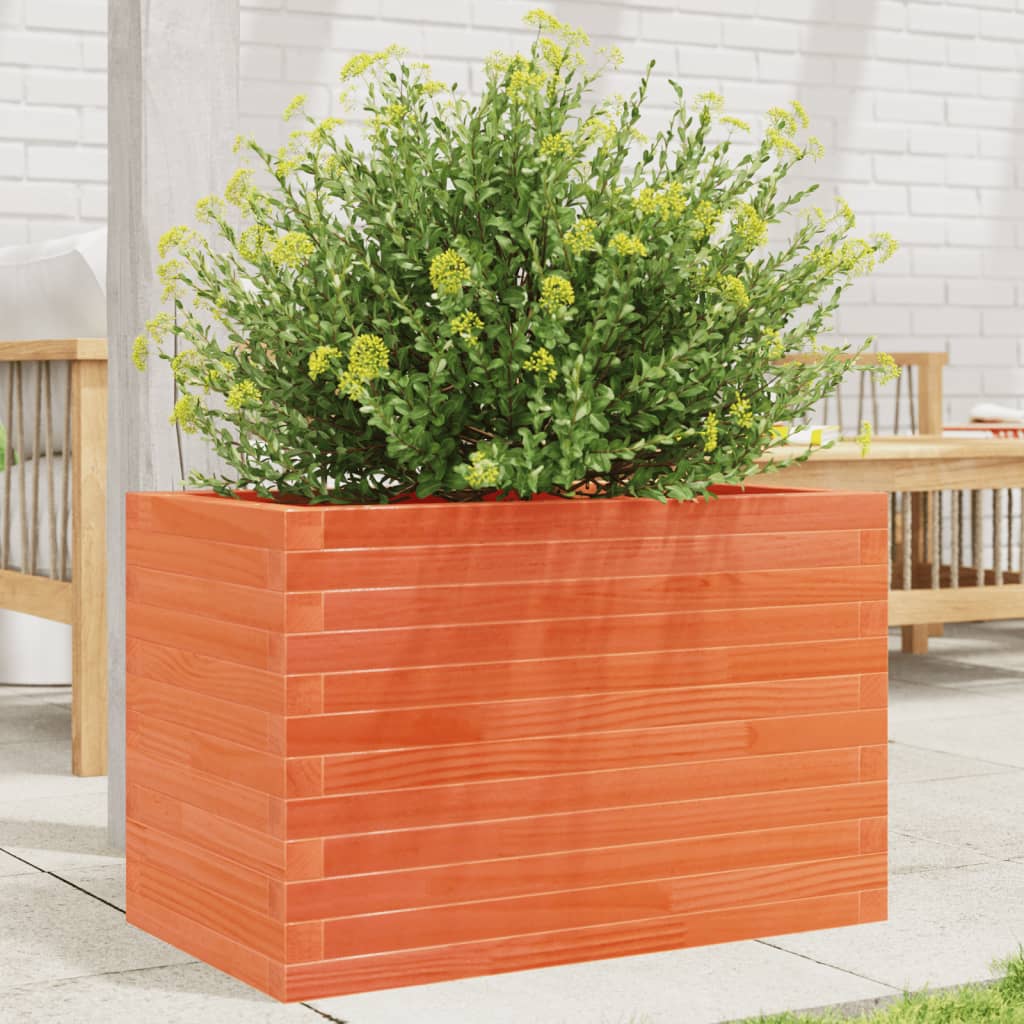 Vidaxl plantenbak 70x40x45,5 cm massief groenenhout wasbruin