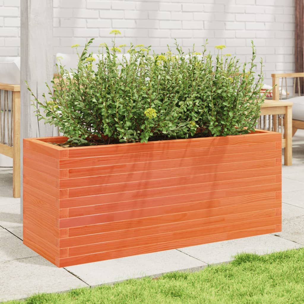 Vidaxl plantenbak 110x40x45,5 cm massief groenenhout wasbruin