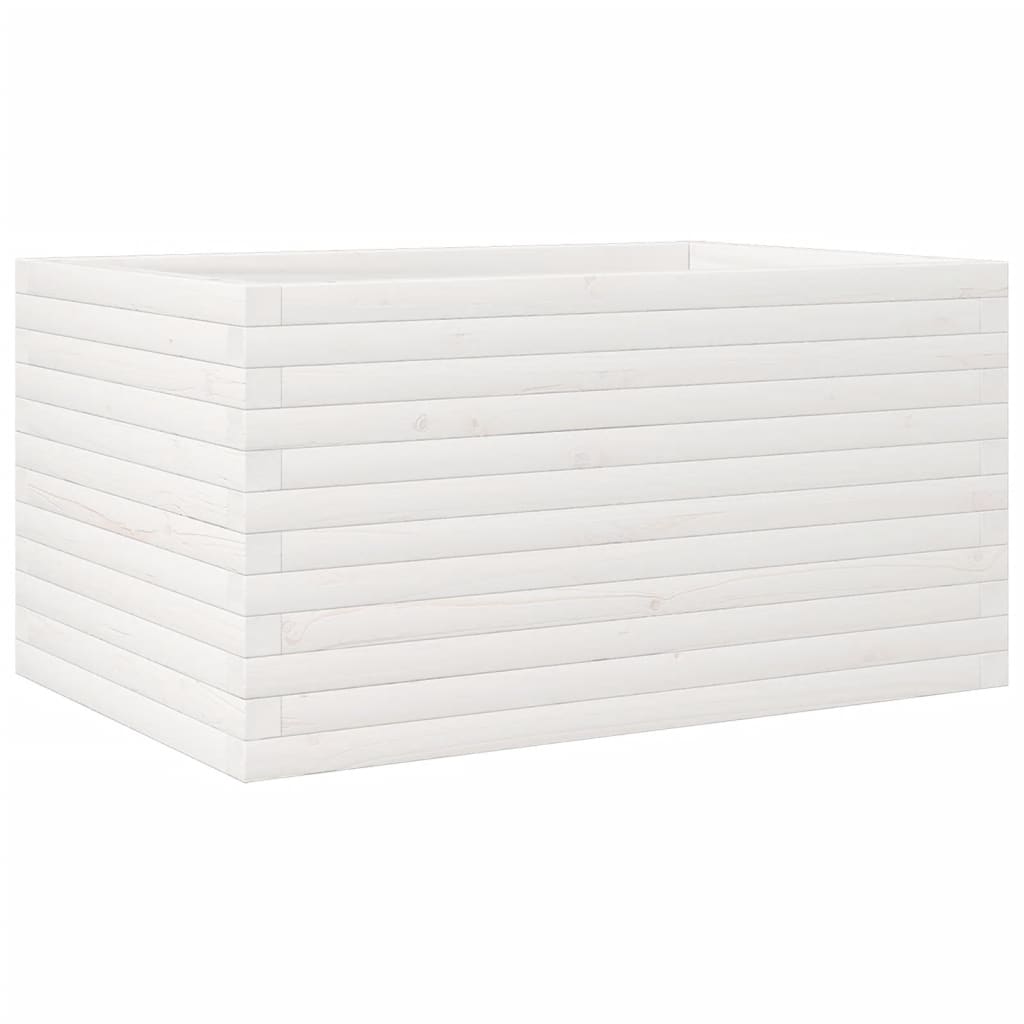 Vidaxl plantenbak 90x60x45,5 cm massief groenhout wit