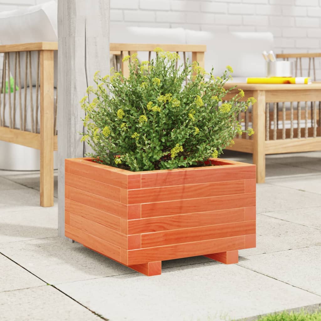 Vidaxl plantenbak 40x40x26,5 cm massief groenenhout wasbruin