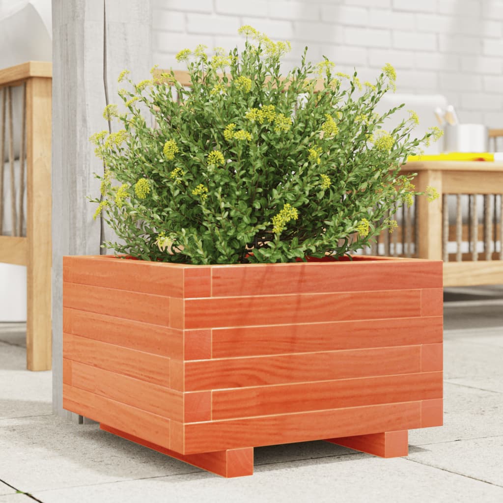 Vidaxl plantenbak 40x40x26,5 cm massief groenenhout wasbruin
