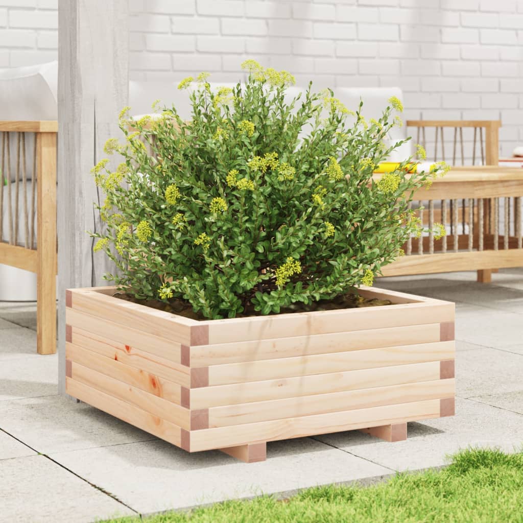 Vidaxl plantenbak 60x60x26,5 cm massief groenhout