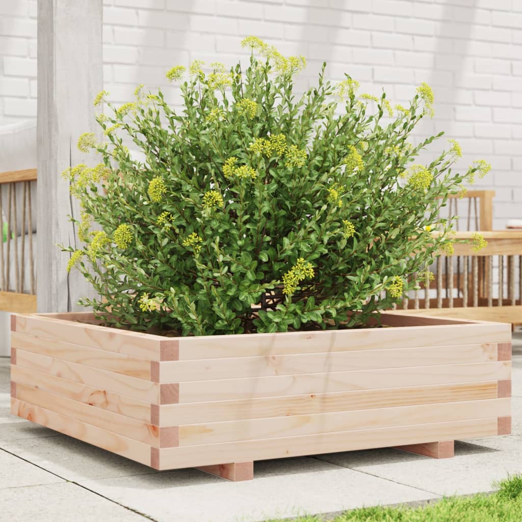 Vidaxl plantenbak 80x80x26,5 cm massief groenhout