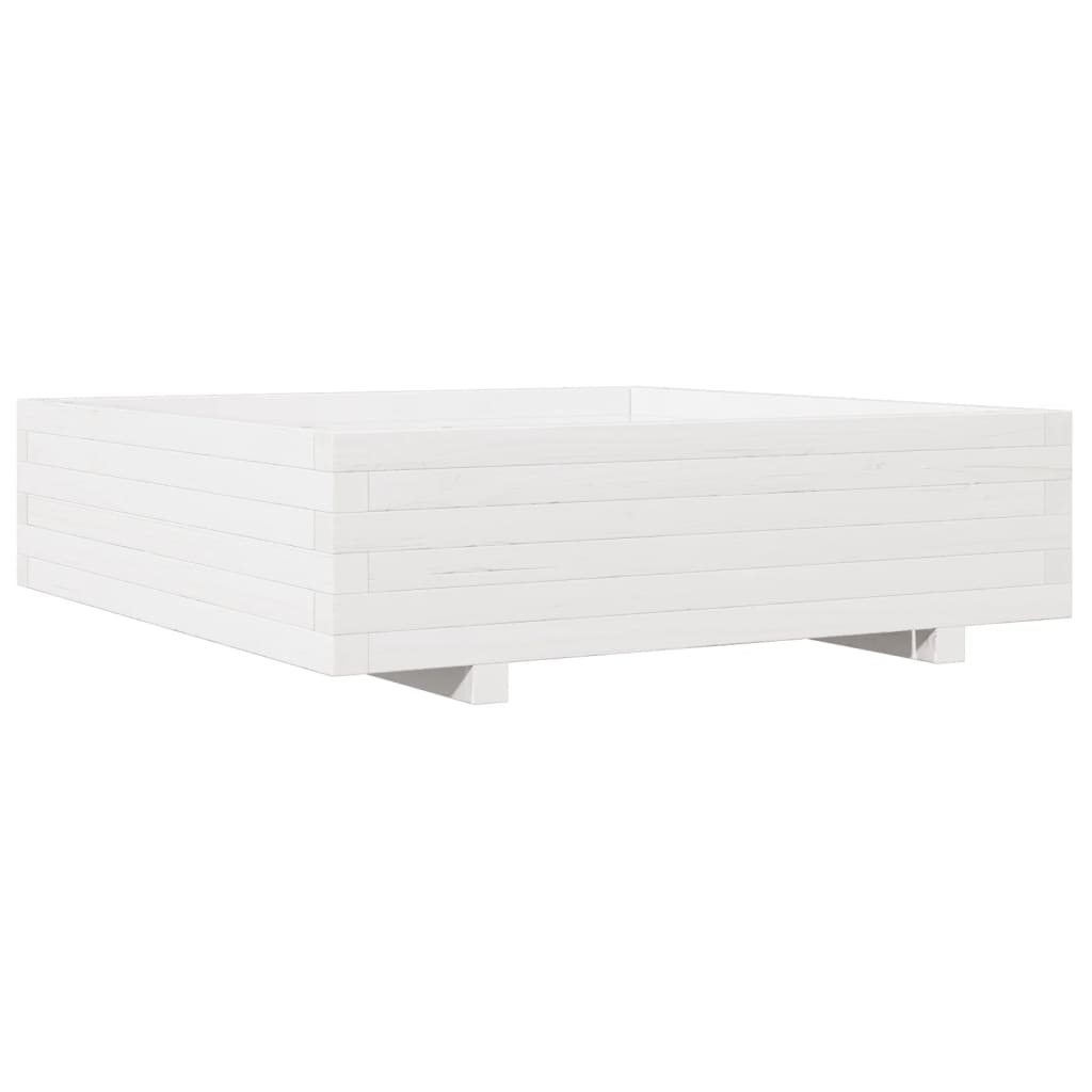 Vidaxl plantenbak 90x90x26,5 cm massief groenhout wit