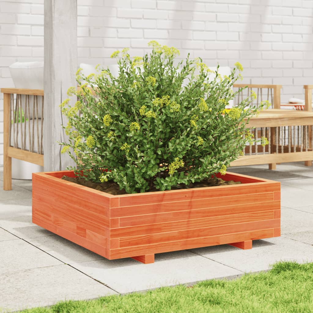 Vidaxl plantenbak 90x90x26,5 cm massief groenenhout wasbruin