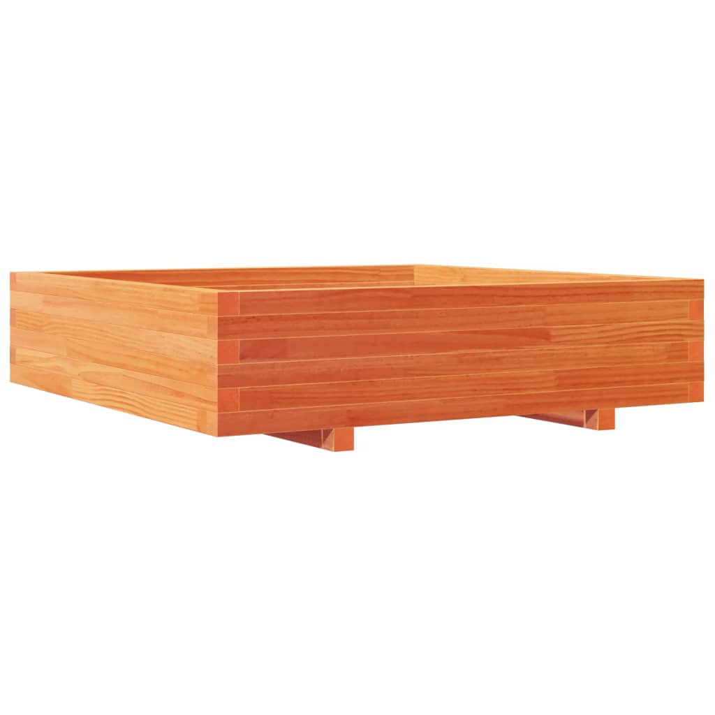 Vidaxl plantenbak 100x100x26,5 cm massief groenenhout wasbruin