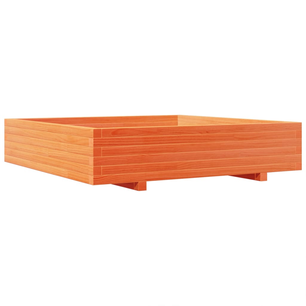 Vidaxl plantenbak 110x110x26,5 cm massief groenenhout wasbruin