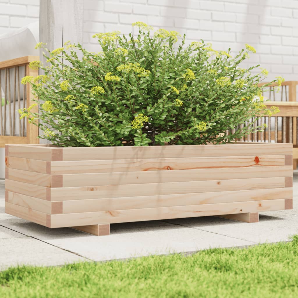 Vidaxl plantenbak 90x40x26,5 cm massief groenhout
