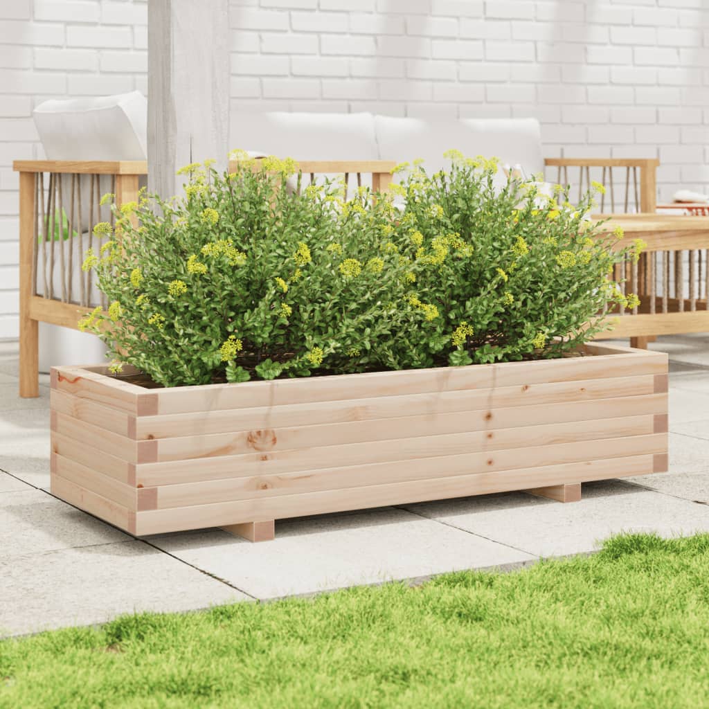 Vidaxl plantenbak 110x40x26,5 cm massief groenhout