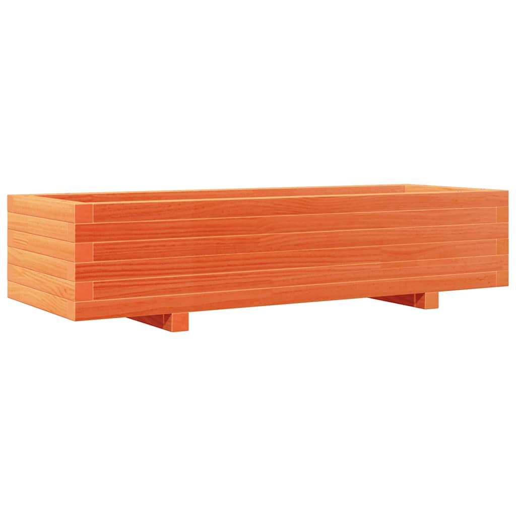 Vidaxl plantenbak 110x40x26,5 cm massief groenhout wasbruin
