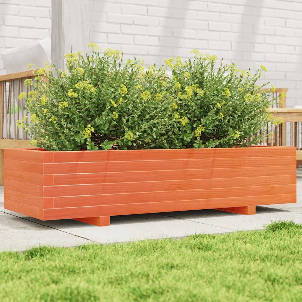 Vidaxl plantenbak 110x40x26,5 cm massief groenhout wasbruin