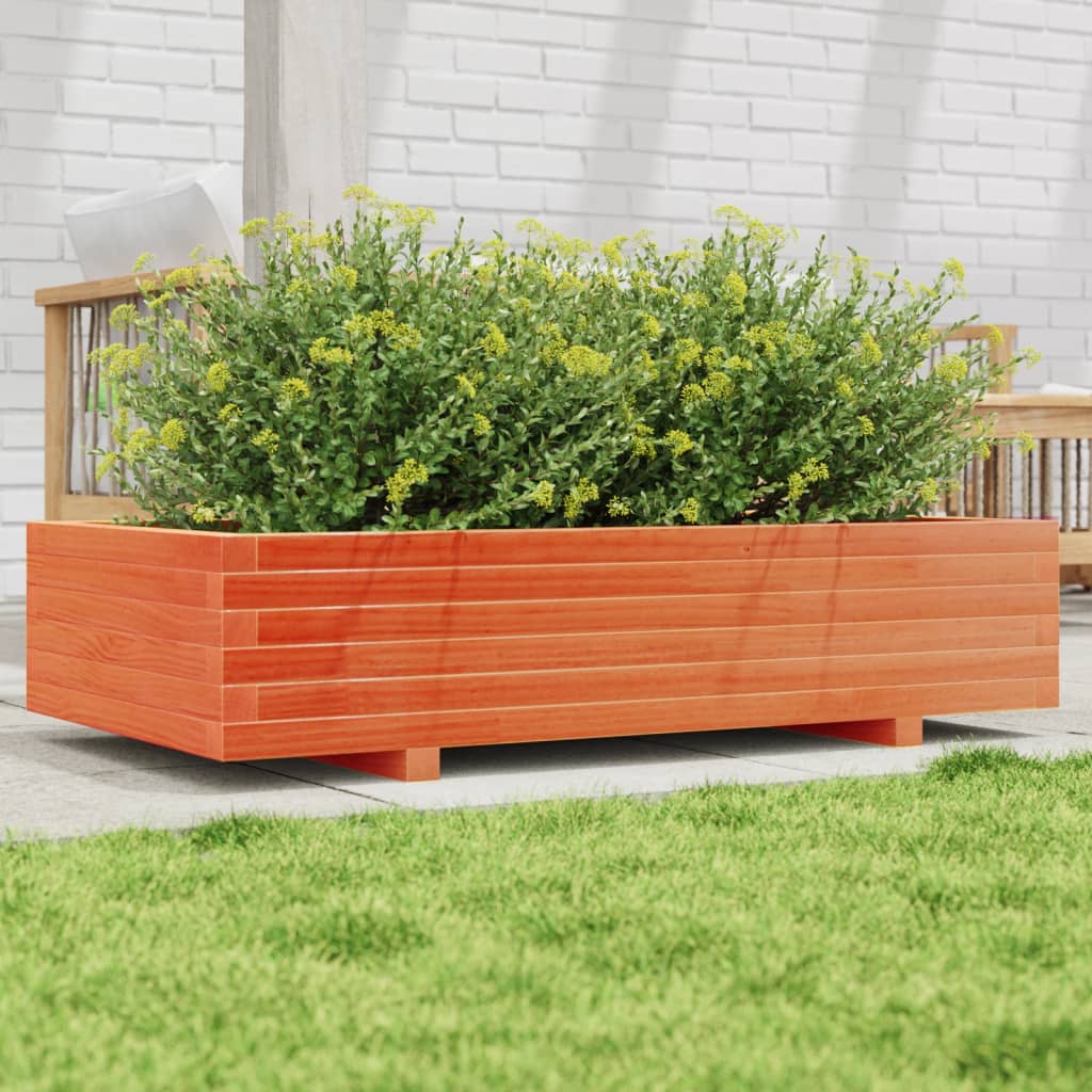 Vidaxl plantenbak 110x60x26,5 cm massief groenhout wasbruin