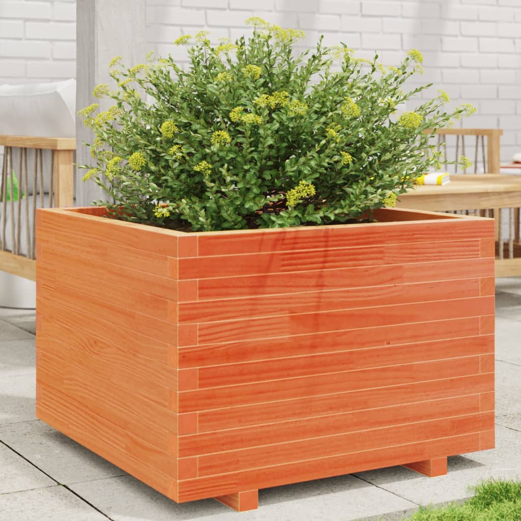 Vidaxl plantenbak 70x70x49,5 cm massief groenhout wasbruin