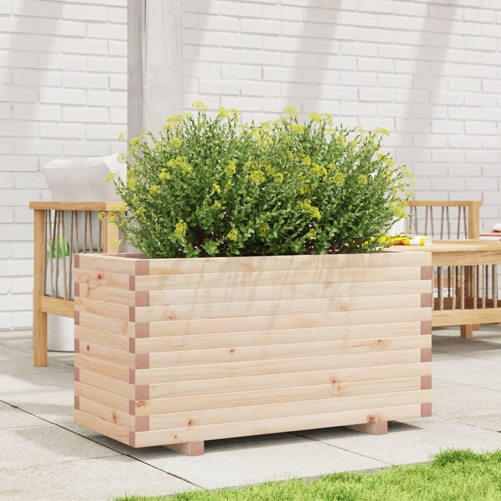Vidaxl plantenbak 90x40x49,5 cm massief groenhout