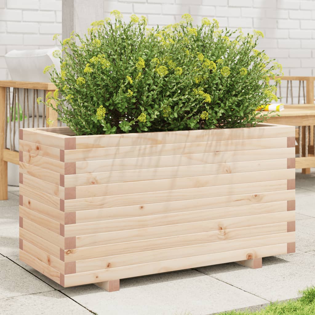 Vidaxl plantenbak 90x40x49,5 cm massief groenhout