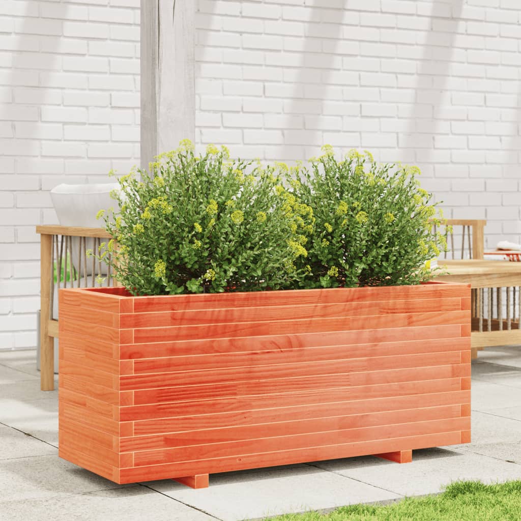 Vidaxl plantenbak 110x40x49,5 cm massief groenhout wasbruin