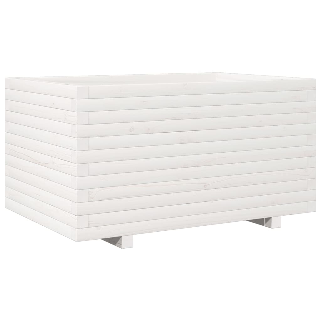 VidaXL Plantenbak 90x60x49,5 cm massief groenhout wit