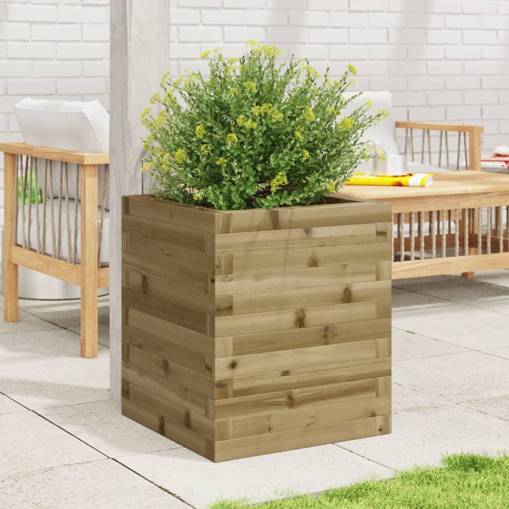 VidaXL Plantenbak 40x40x46 cm geïmpregneerd groenenhout