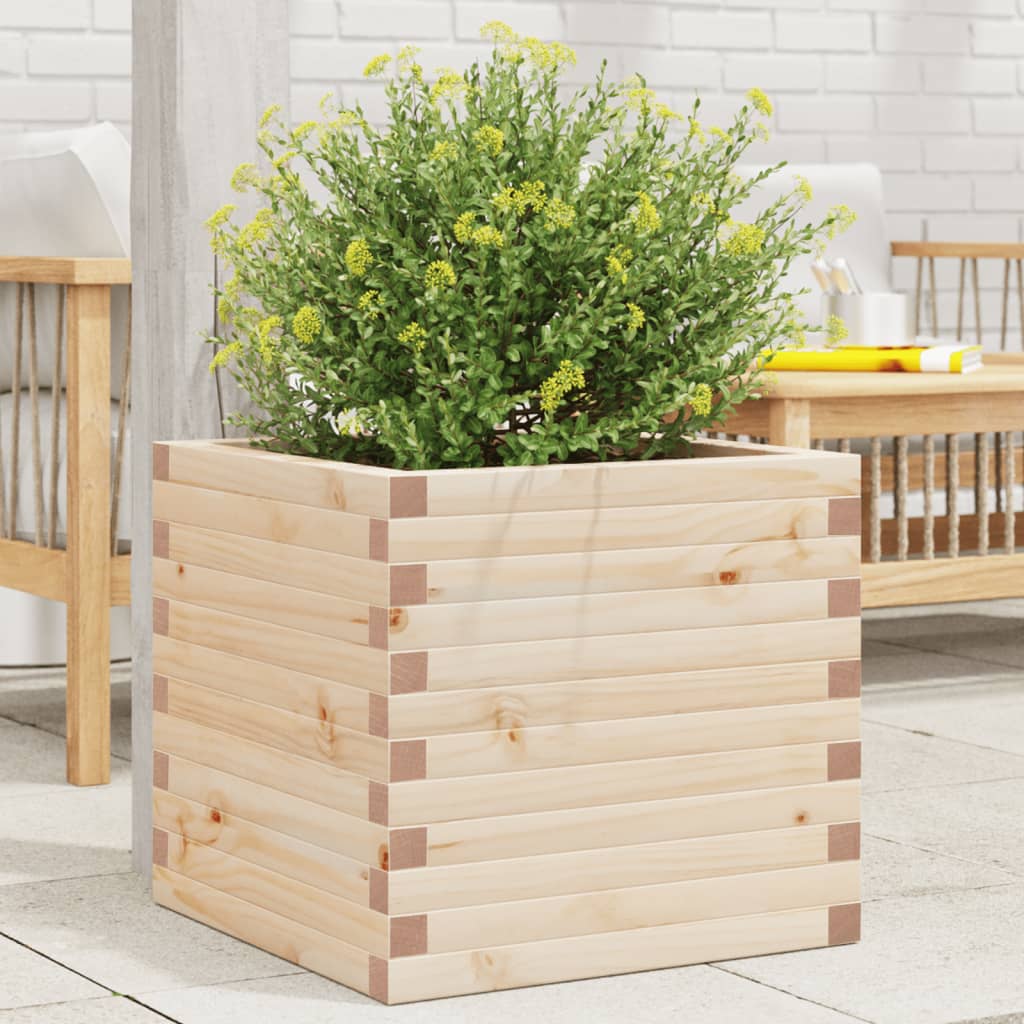 VidaXL Plantenbak 50x50x46 cm massief groenhout