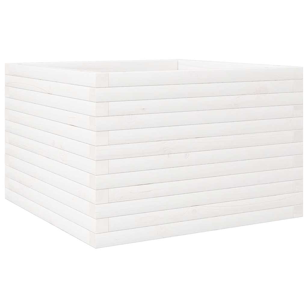 VidaXL Plantenbak 70x70x46 cm massief groenhout wit