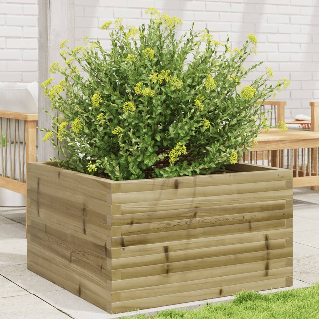 VidaXL Plantenbak 80x80x46 cm geïmpregneerd groenenhout