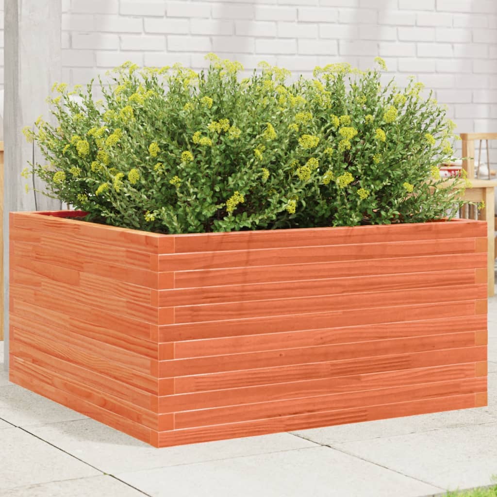 VidaXL Plantenbak 90x90x46 cm massief groenenhout wasbruin