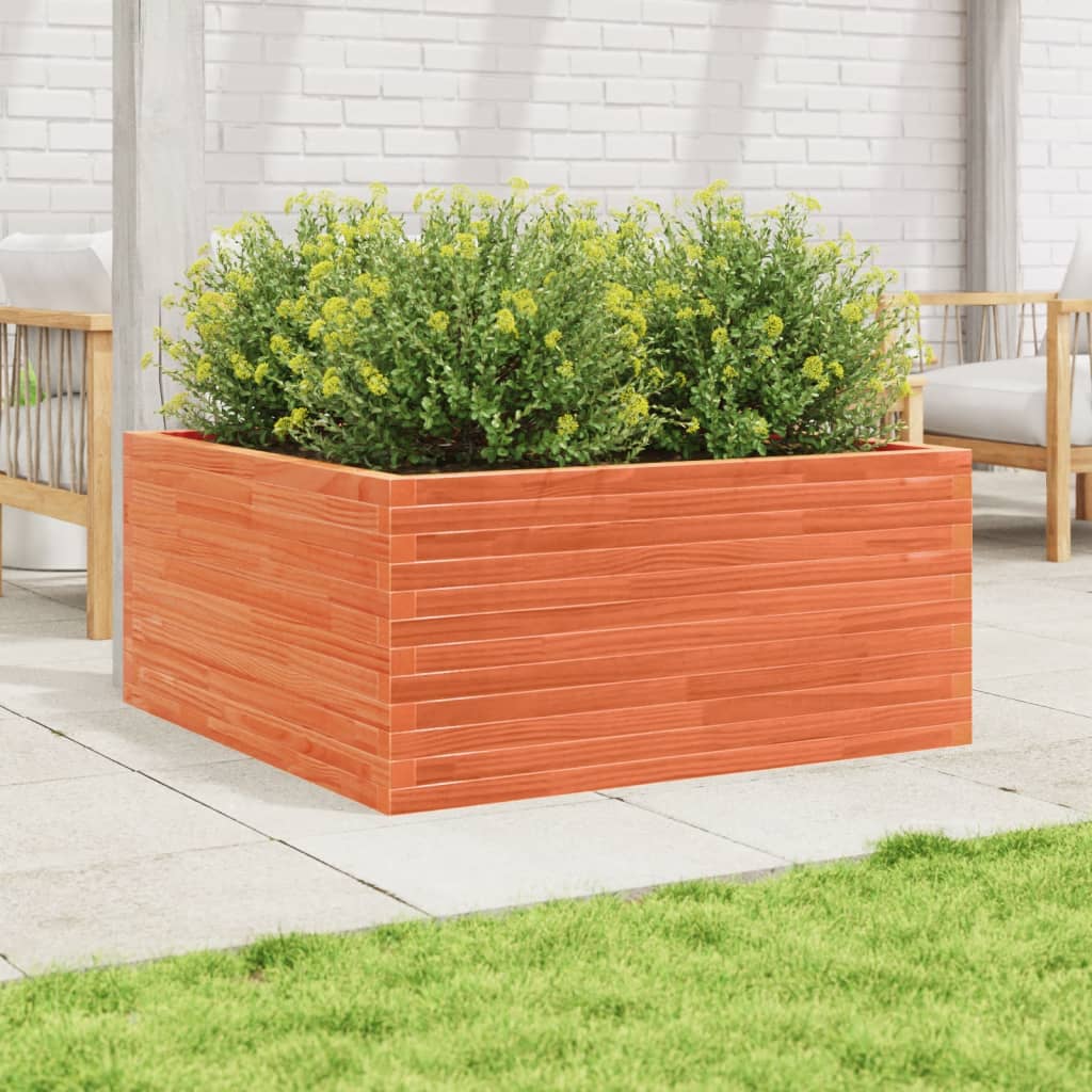 VidaXL Plantenbak 100x100x46 cm massief groenenhout wasbruin