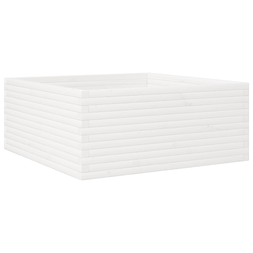 VidaXL Plantenbak 110x110x46 cm massief groenhout wit