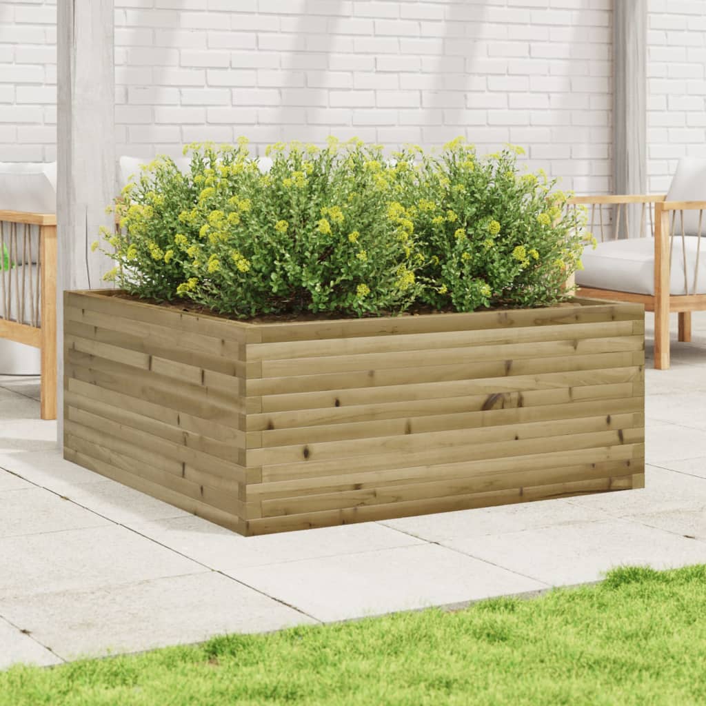 VidaXL Plantenbak 110x110x46 cm geïmpregneerd groenenhout