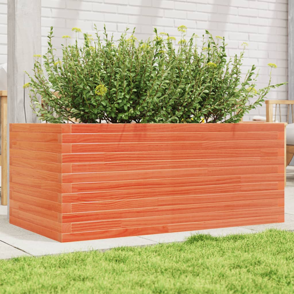 VidaXL Plantenbak 110x60x46 cm massief groenhout wasbruin