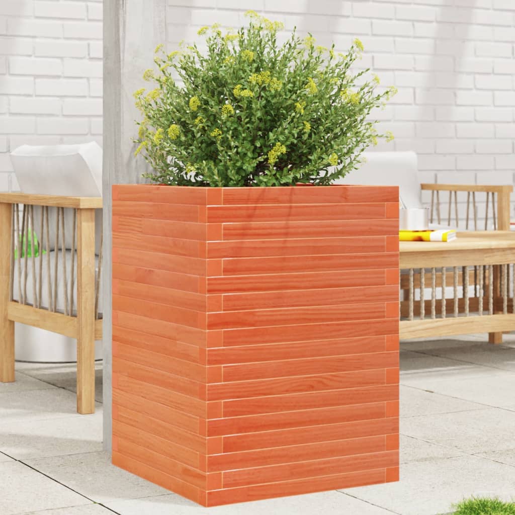 VidaXL Plantenbak 50x50x68,5 cm massief groenhout wasbruin