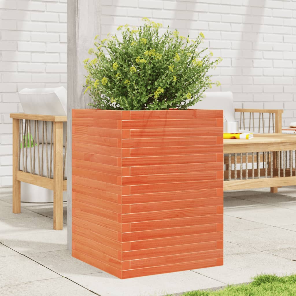 VidaXL Plantenbak 50x50x68,5 cm massief groenhout wasbruin