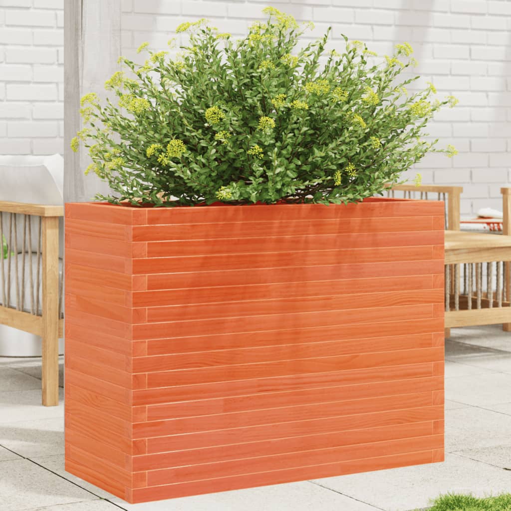 VidaXL Plantenbak 90x40x68,5 cm massief groenhout wasbruin