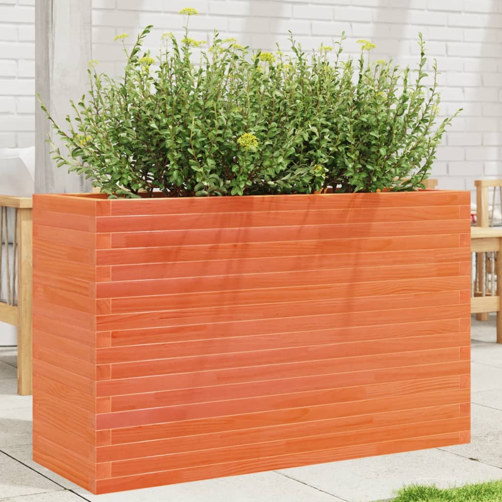 VidaXL Plantenbak 110x40x68,5 cm massief groenhout wasbruin
