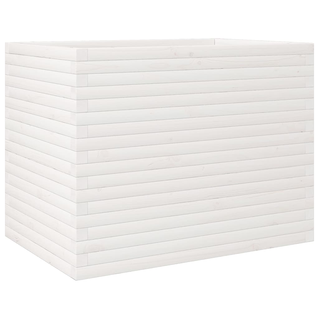 VidaXL Plantenbak 90x60x68,5 cm massief groenhout wit