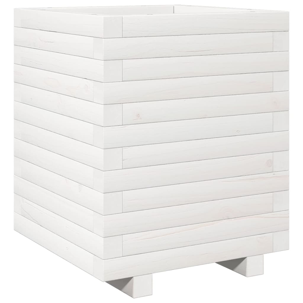 Vidaxl plantenbak 40x40x49,5 cm massief grenenhout wit
