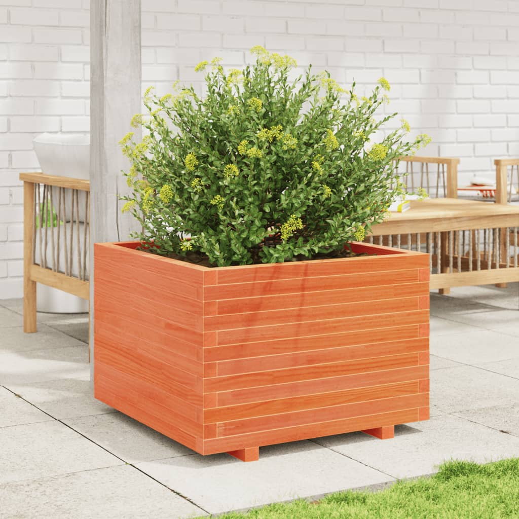 VidaXL Plantenbak 70x70x49,5 cm massief groenenhout wasbruin