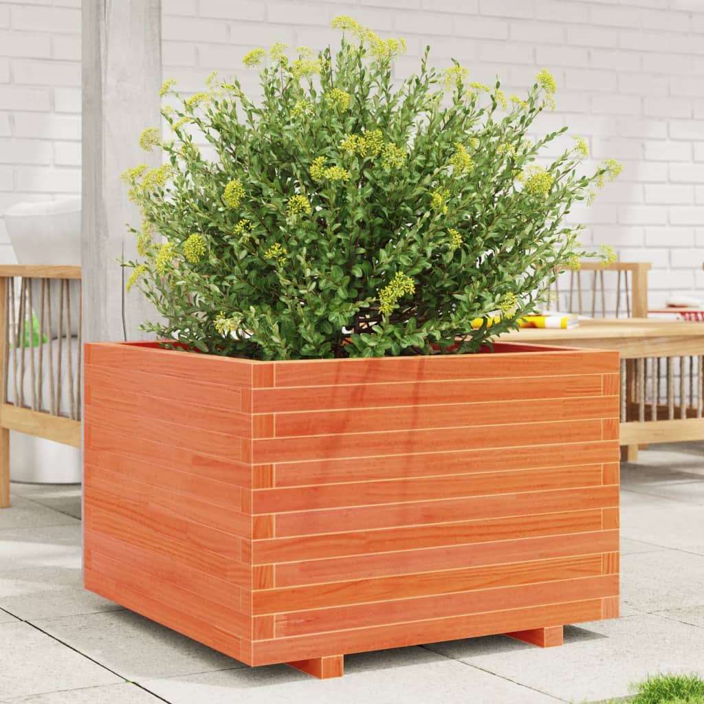 VidaXL Plantenbak 70x70x49,5 cm massief groenenhout wasbruin