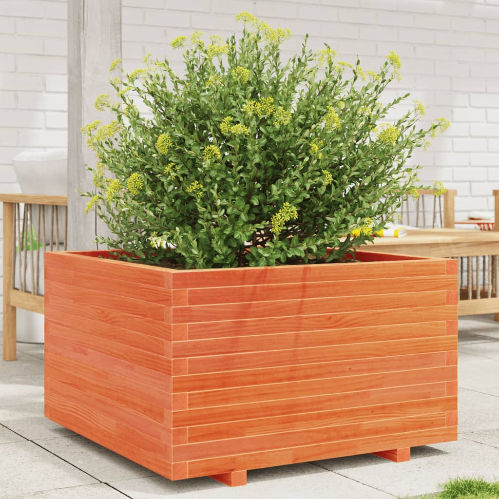 VidaXL Plantenbak 80x80x49,5 cm massief groenhout wasbruin