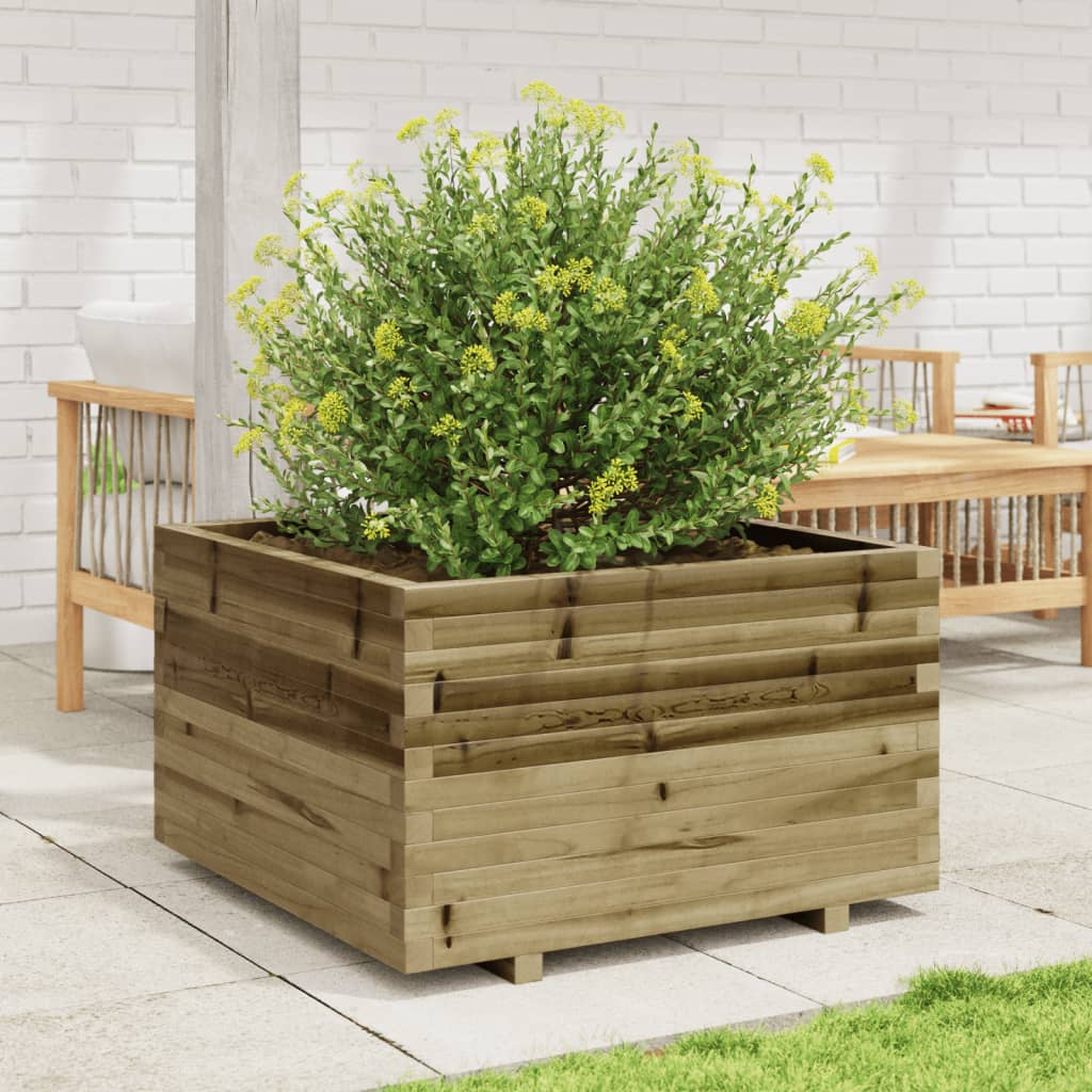 VidaXL Plantenbak 80x80x49,5 cm geïmpregneerd groenenhout