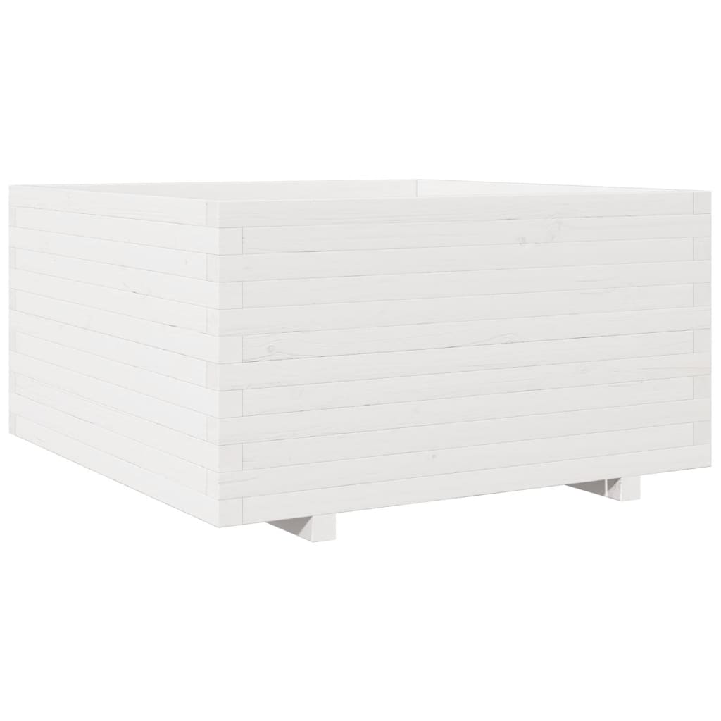 VidaXL Plantenbak 90x90x49,5 cm massief groenhout wit