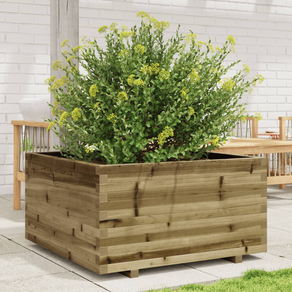 VidaXL Plantenbak 90x90x49,5 cm geïmpregneerd groenenhout