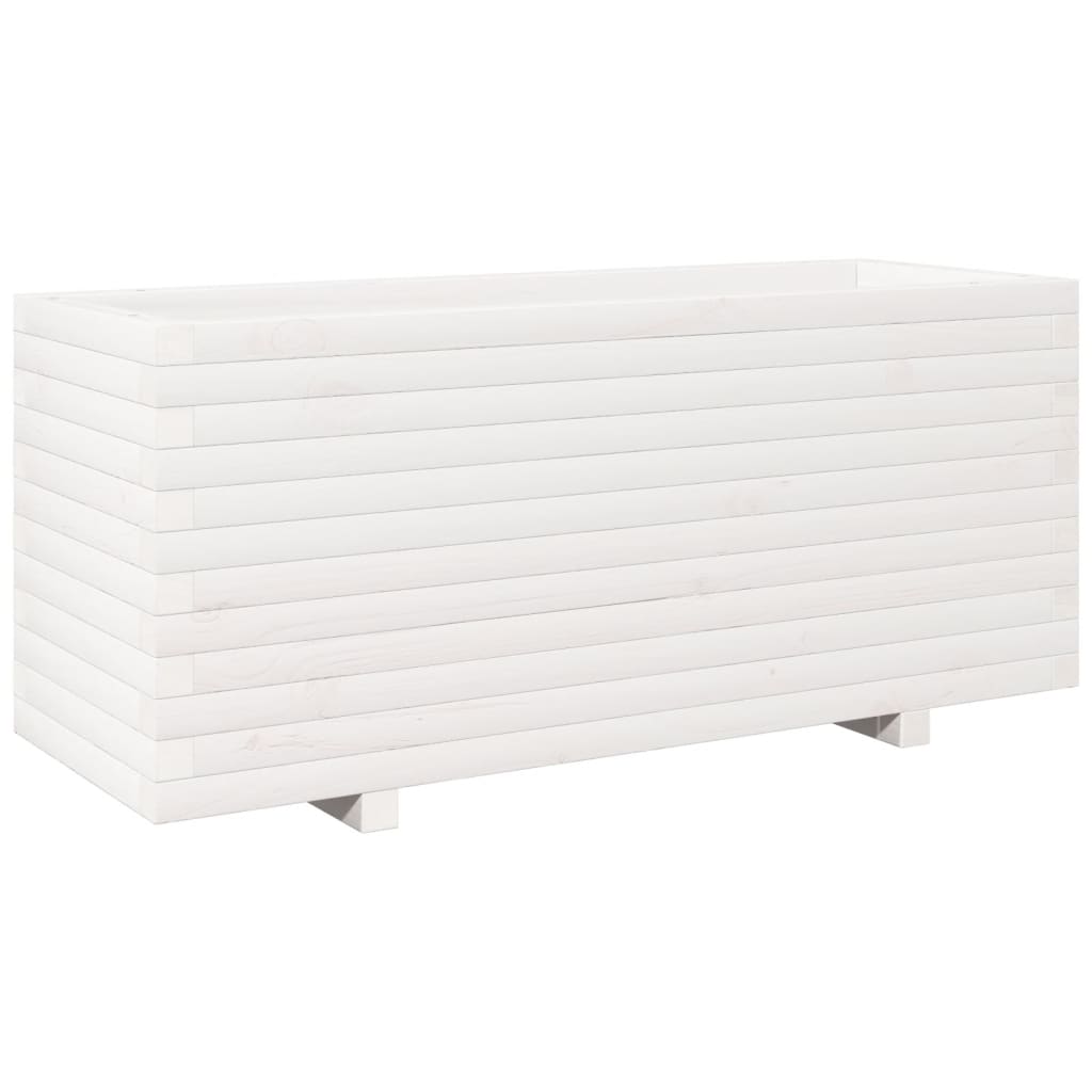 VidaXL Plantenbak 110x40x49,5 cm massief groenhout wit