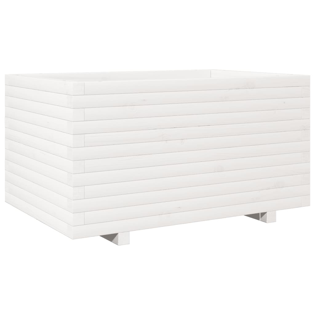 VidaXL Plantenbak 90x60x49,5 cm massief groenhout wit