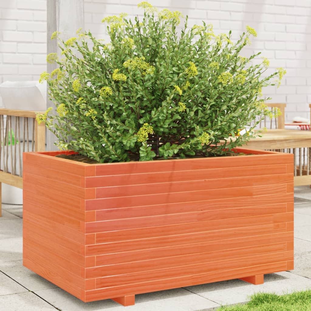VidaXL Plantenbak 90x60x49,5 cm massief groenhout wasbruin